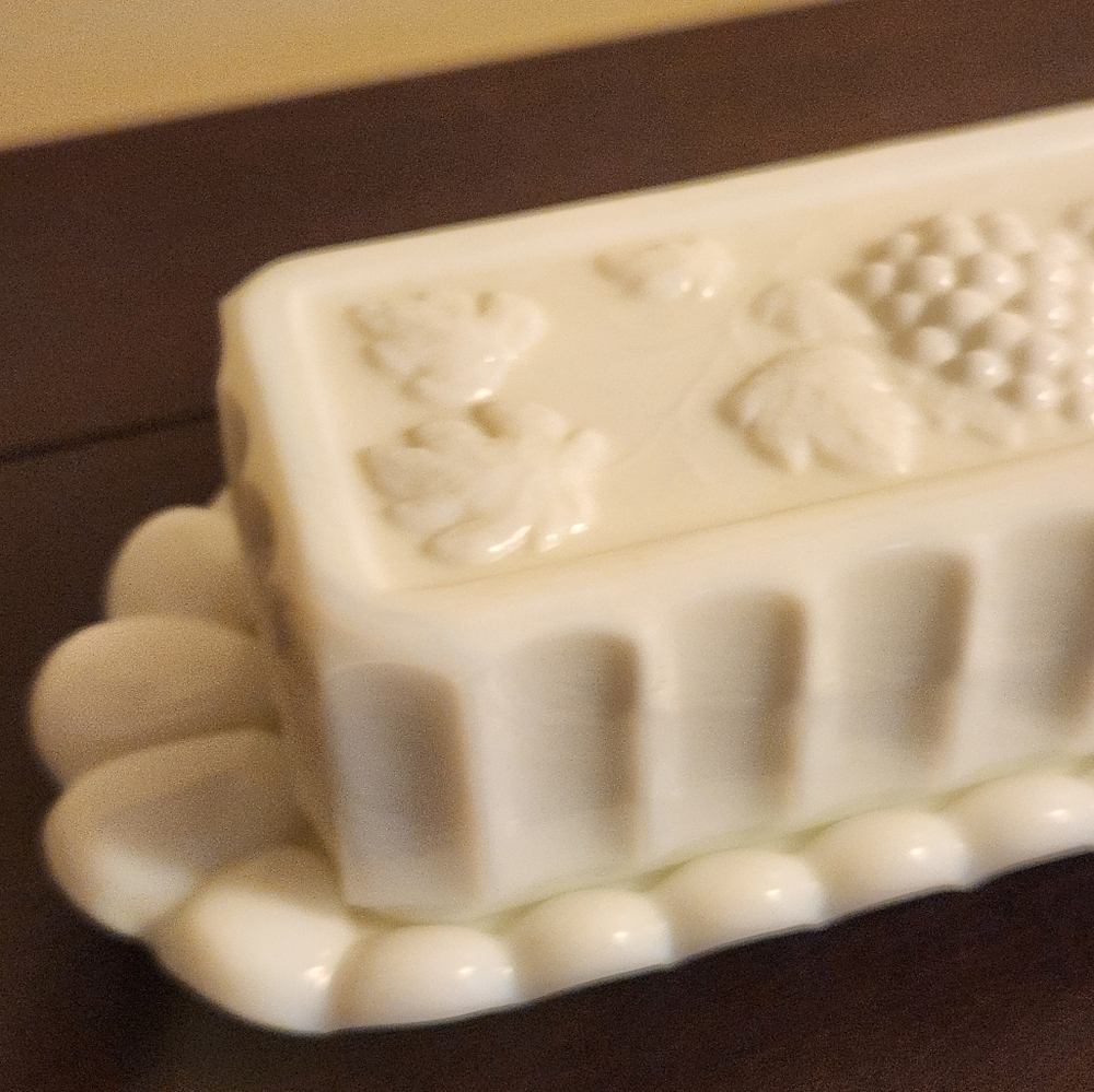 Westmoreland Milk Glass Butter Dish - Picture 2 of 6
